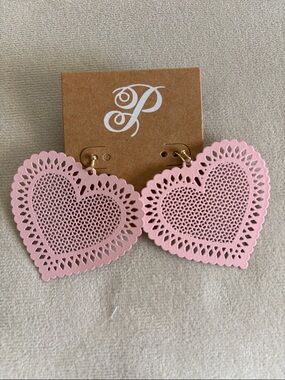 Plunder Pink Heart Cutout Earrings